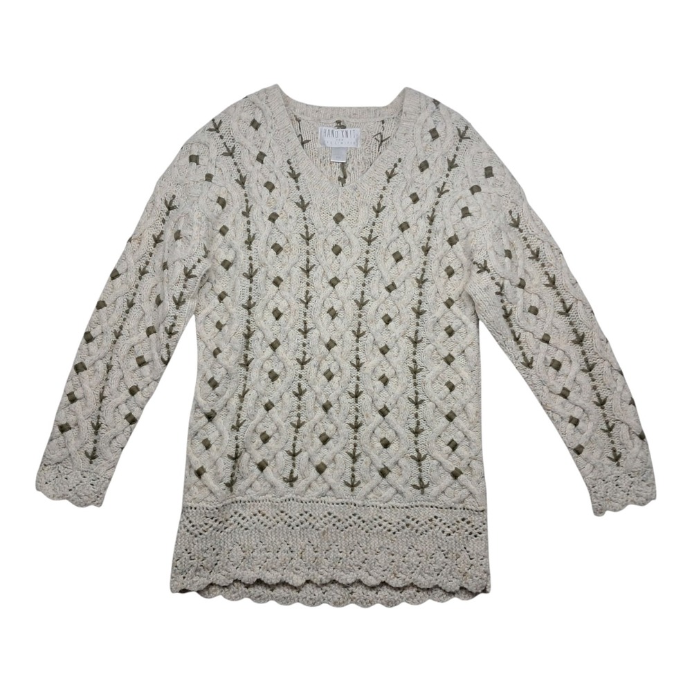 Vintage The Limited Tunic Sweater Womens Small Chunky Hand Knit Wool Grannycore